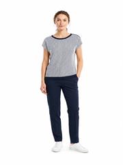 Kadın İnce Çizgili Kısa Kollu T-Shirt